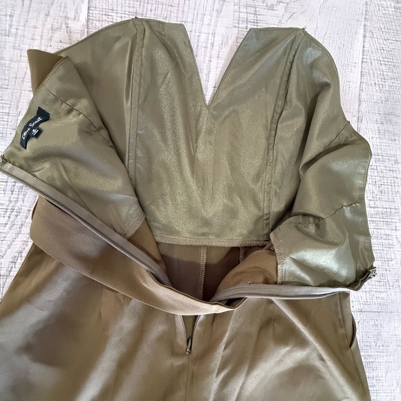 Olive Scent Olive Green Strapless Jumpsuit with Belt Size Small - Picture 6 of 13